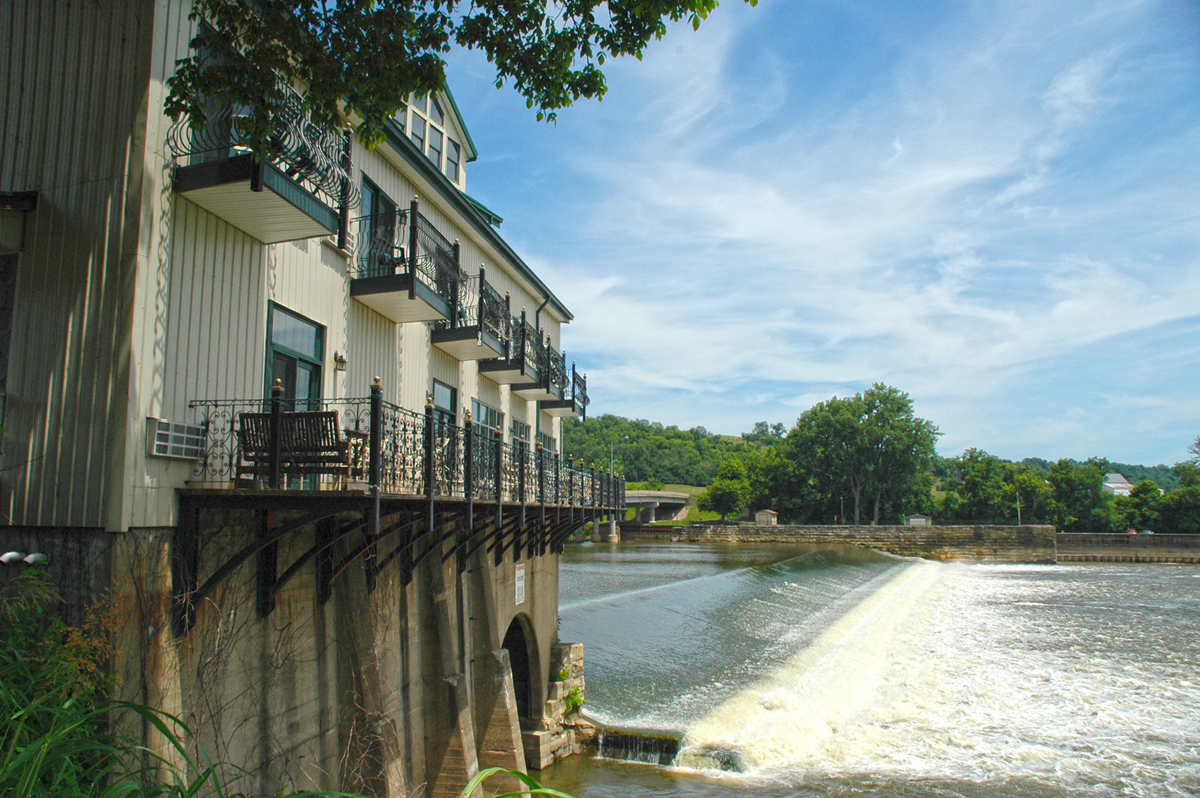 View of the dam at Stockport Mill